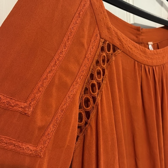 Free People Orange women’s romper - size small - long sleeve with shorts - Picture 3 of 7